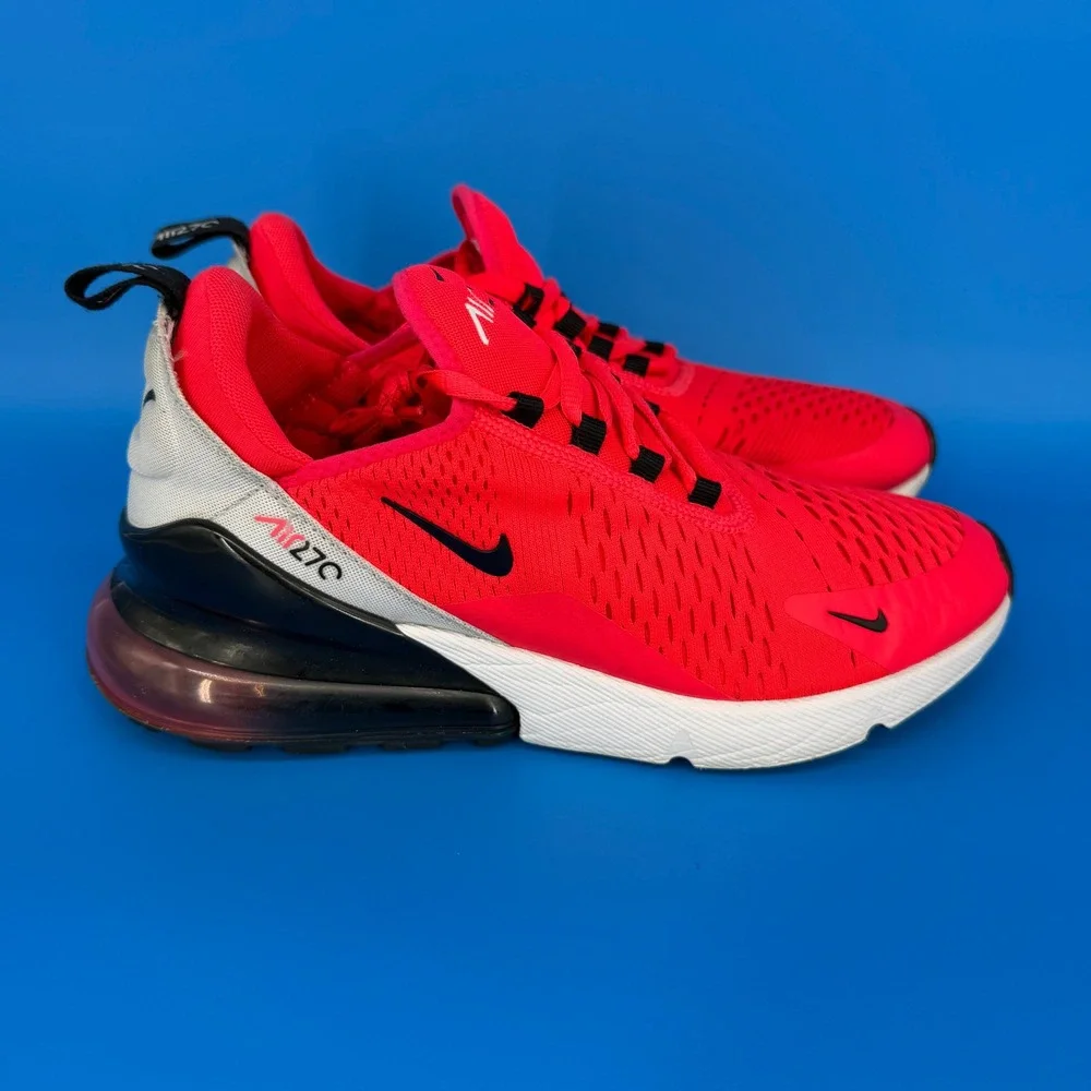 Nike Air Max 270 Bright Crimson Black Kids Youth Running Shoes CI5634-600 SZ 7Y - Picture 4 of 8